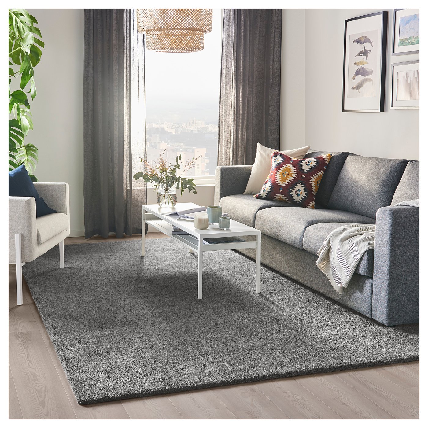 IKEA STOENSE ストエンセ ラグ 200×300cm STOENSE rug, low pile, medium grey, 200x300 cm - IKEA