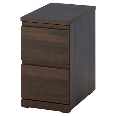 STORKLINTA Chest of 2 drawers, dark brown oak effect, 30x50x53 cm