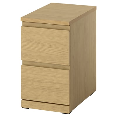 STORKLINTA Chest of 2 drawers, oak effect, 30x50x53 cm