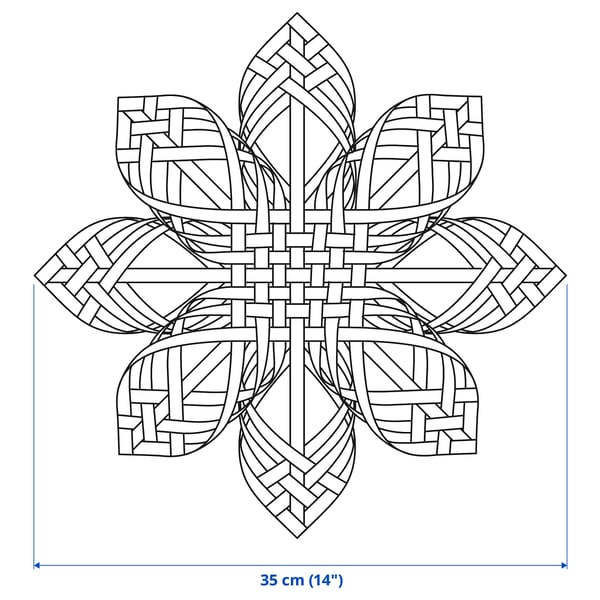 STRÅLA Lamp shade, bamboo, 35 cm