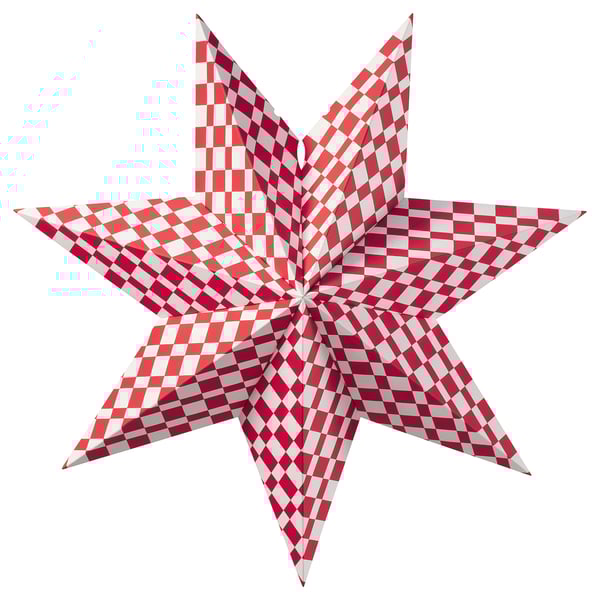 STRÅLA Lamp shade, red/white, 48 cm