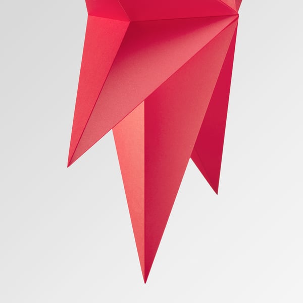 STRÅLA Lamp shade, red, 70 cm