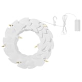 STRÅLA LED wreath, battery-operated/doves white