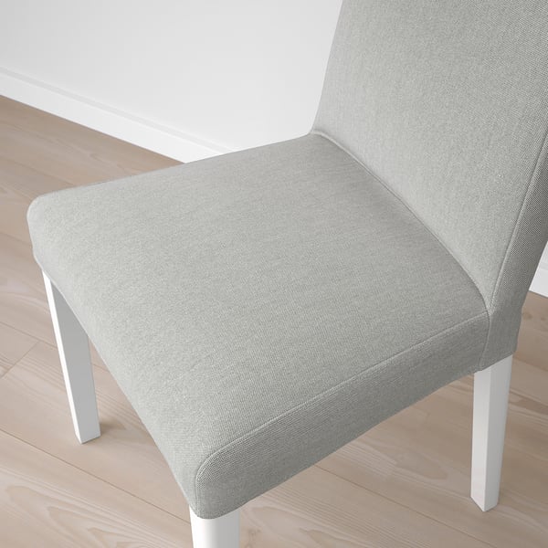 STRANDTORP / BERGMUND Table and 6 chairs, white/Orrsta light grey, 150/205/260 cm