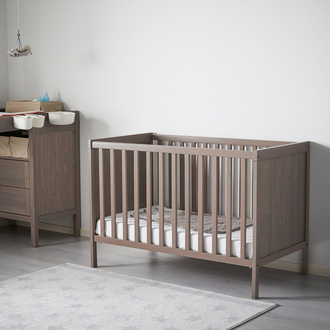 brown cot bed