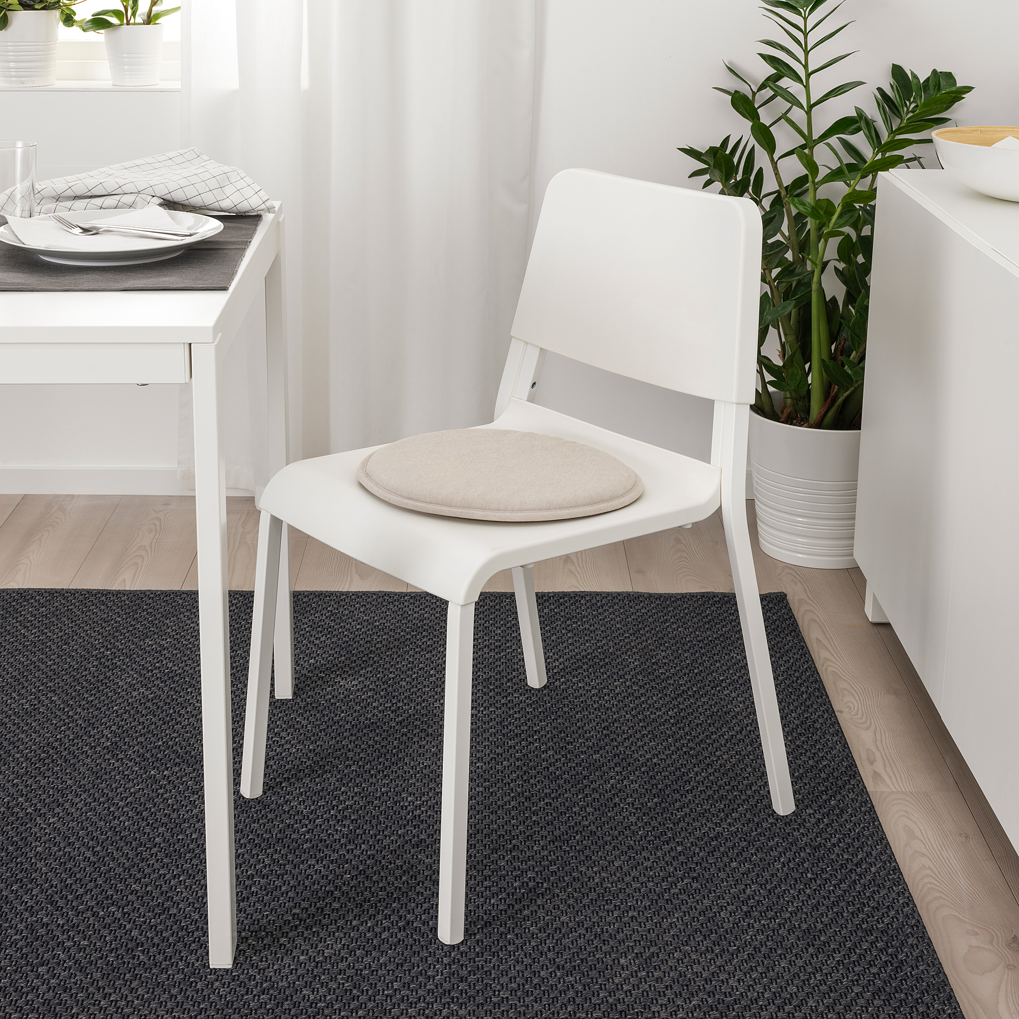 SUNNEA Chair pad, Lofallet beige, 36x2.5 cm