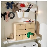 SUNNERSTA Rail with 4 hooks and 2 containers, white