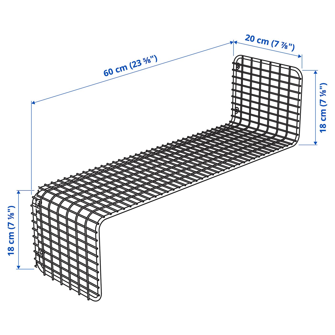 IKEA イケア SVENSHULT スヴェンスフルト ウォールシェルフ 飾り棚 SVENSHULT wall shelf, grey-green, 60x20 cm - IKEA