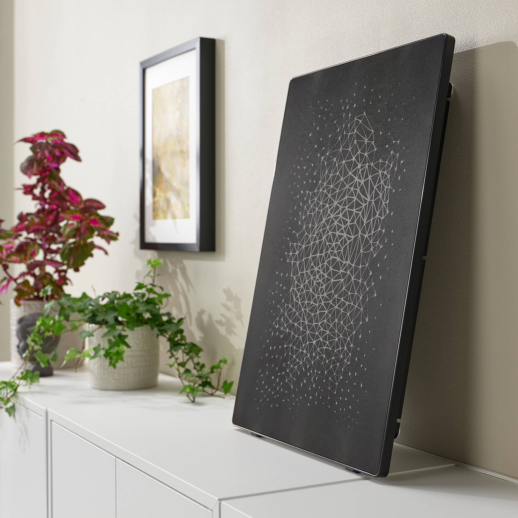 SYMFONISK Picture frame with WiFi speaker, black/smart