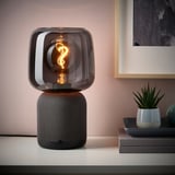 SYMFONISK Shade for speaker lamp base, glass/black