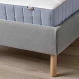 TÄRNKULLEN Upholstered bed frame, Tibbleby beige/grey/Luröy, 180x200 cm