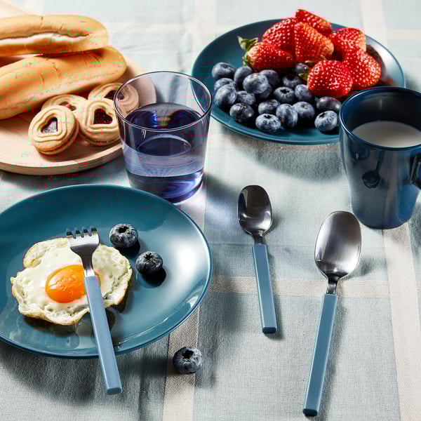 TÅNGMÄRLA 12-piece cutlery set, dark grey-blue