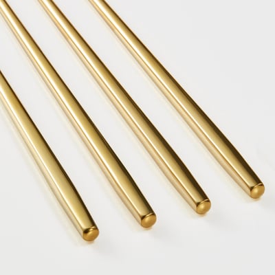 TILLAGD Chopsticks 4 pairs, brass-colour, 24 cm