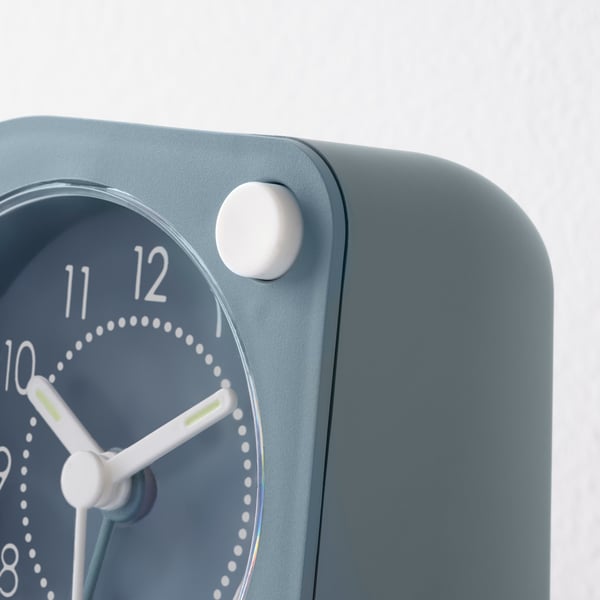 TJINGA Alarm clock, turquoise, 8x8 cm