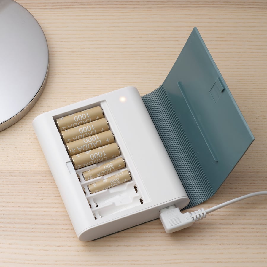 TJUGO Battery charger with storage greygreen IKEA