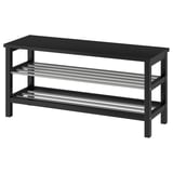TJUSIG Bench with shoe storage, black, 108x34x50 cm