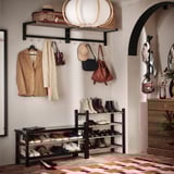TJUSIG Bench with shoe storage, black, 108x34x50 cm