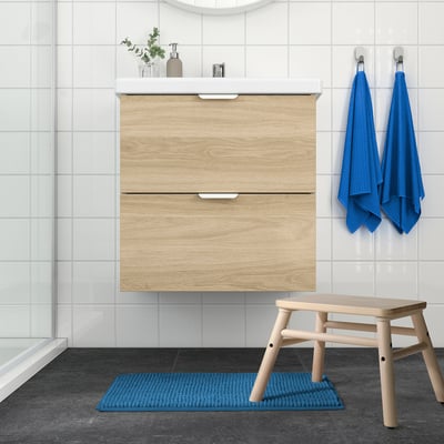 TOFTBO Bath mat, bright blue, 40x60 cm