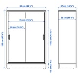 TONSTAD Cabinet with sliding doors, oak veneer, 82x37x120 cm