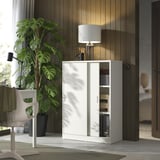 TONSTAD Cabinet with sliding doors, off-white, 81x37x116 cm