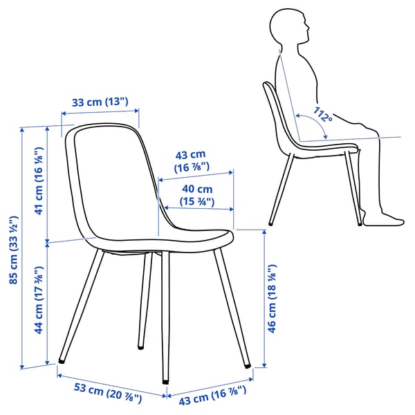 Illustration with measurements for the product: TONSTAD.