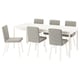 TONSTAD / TONSTAD Table and 6 chairs, off-white/Viarp beige/brown off-white, 200x85 cm