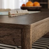 TONSTAD / TOSSBERG Table and 4 chairs, brown oak veneer/Gunnared dark grey black, 150x80 cm
