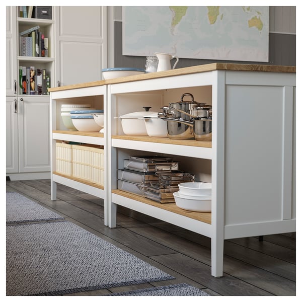 TORNVIKEN kitchen island, offwhite/oak, 126x77 cm IKEA