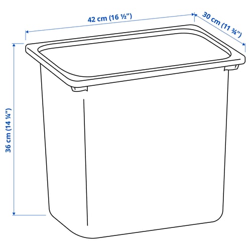 Illustration with measurements for the product: TROFAST.