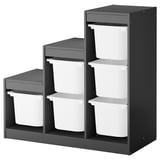 TROFAST Storage combination, grey/white, 99x44x95 cm