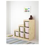 TROFAST Storage combination, light white stained pine/white, 94x44x91 cm