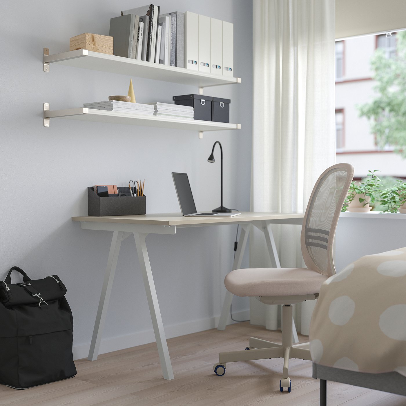 TROTTEN desk, beige/white, 120x70 cm - IKEA