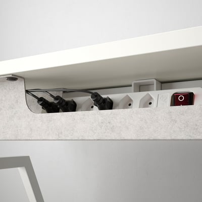 TROTTEN / MARKUS Desk and chair, electric/white dark grey, 160x80 cm