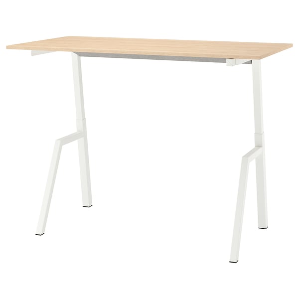 TROTTEN / UTKLASSNING Desk and chair, electric ash effect/grey/white, 160x80 cm