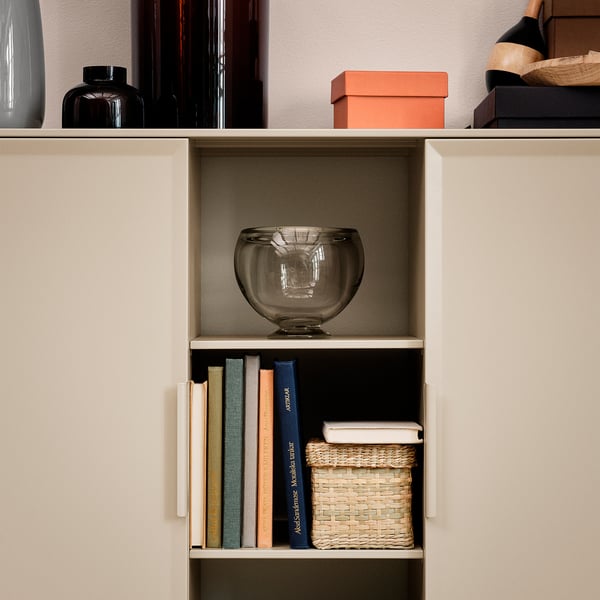 TULLSTORP Cabinet, beige, 99x35x89 cm
