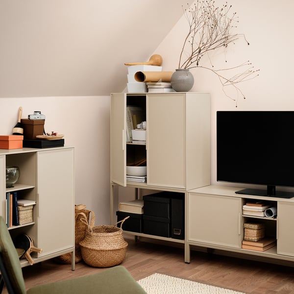 TULLSTORP TV bench, beige, 114x35x53 cm