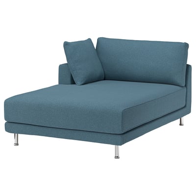 UPPÅKRA Chaise longue module, with armrest left/Axvall dark grey-blue