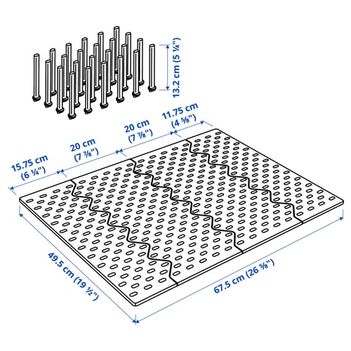 Illustration with measurements for the product: UPPDATERA.
