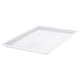 A white plastic lid, designed for the UPPSNOFSAD storage box, rectangular in shape, made of durable, partly recycled polypropylene.