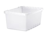 Plastic storage box UPPSNOFSAD for organising supplies, polypropylene, sturdy, stackable.