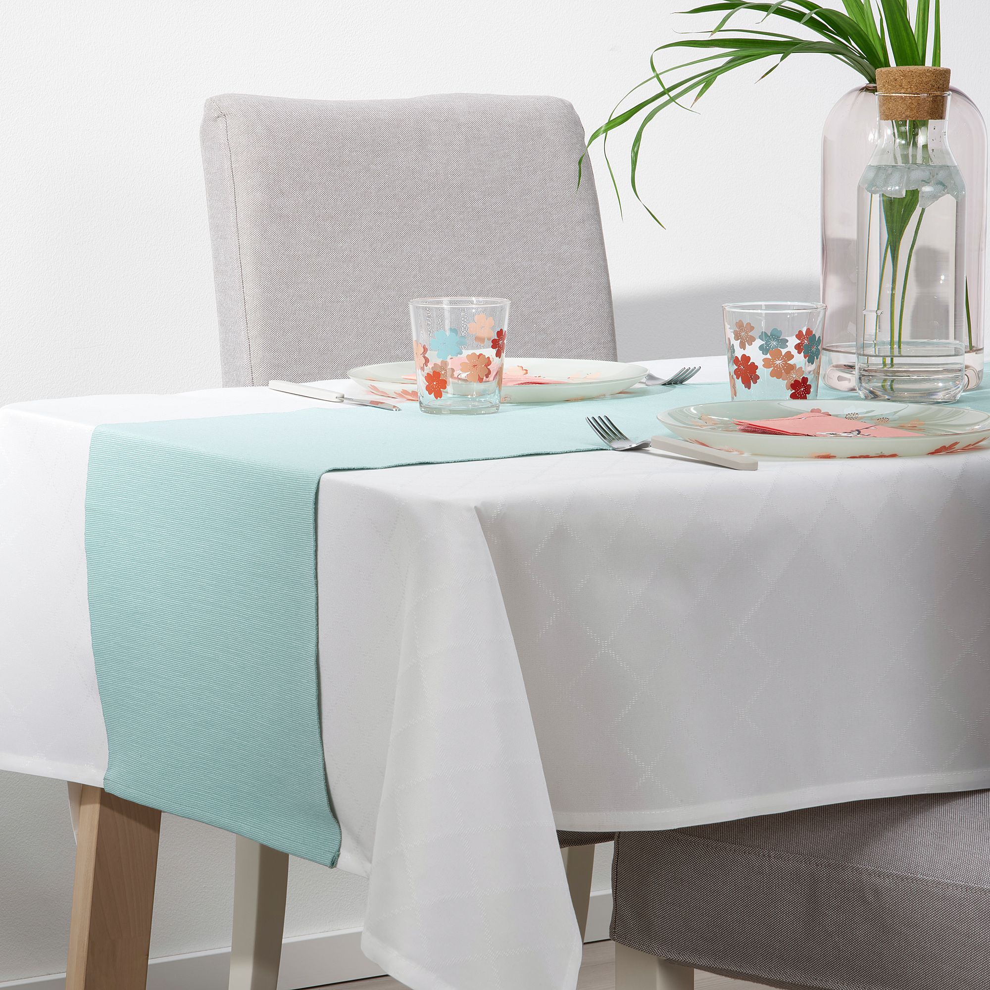 UTBYTT Tablerunner, light turquoise, 35x130 cm IKEA