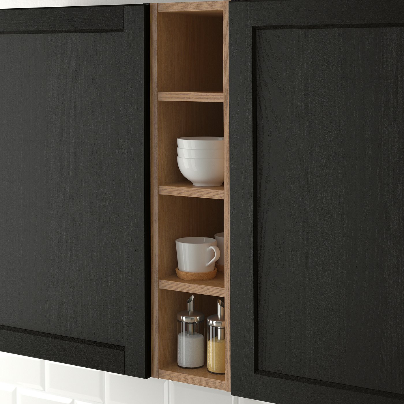 イケアVADHOLMA VADHOLMA Kitchen island, black, oak, Width: 49 5/8