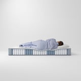 VALEVÅG Pocket sprung mattress, extra firm/light blue, 150x200 cm
