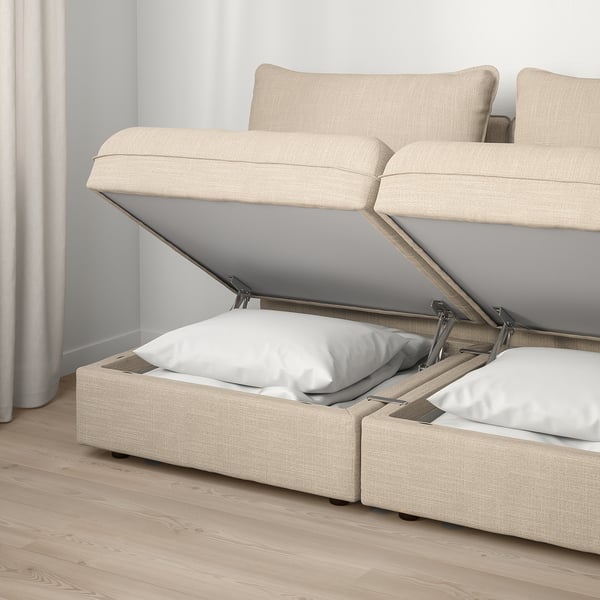 Vallentuna 2 Seat Modular Sofa With Storage Hillared Beige Ikea