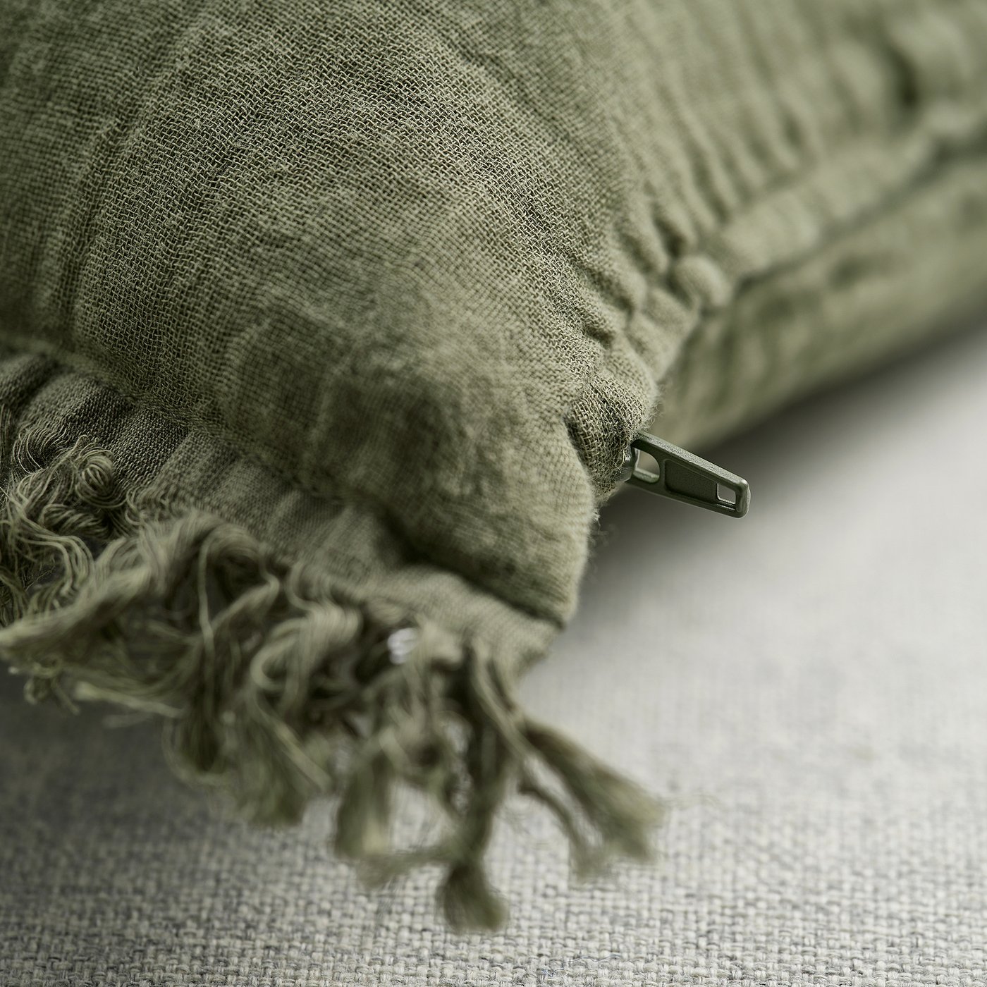 VALLKRASSING cushion cover, grey-green, 50x50 cm - IKEA