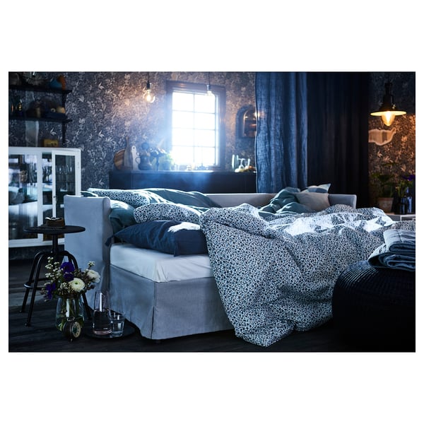 Vattenmynta Quilt Cover And 2 Pillowcases White Blue Ikea
