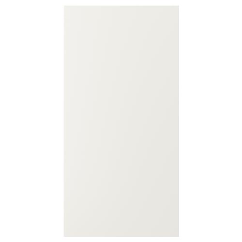 A VEDDINGE white cabinet door with sleek, modern lines and a smooth finish.