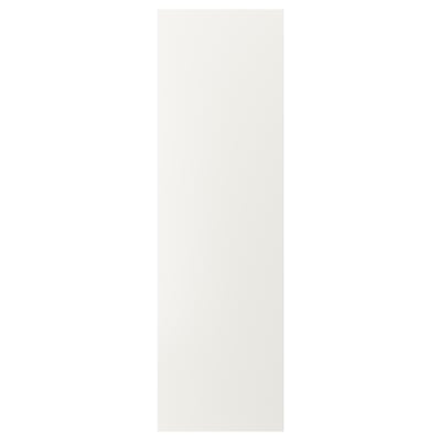 White rectangular cabi nets door. Modern, smooth design with clean lines. Part of ikea VEDDINGE series, fiberboard and polyurethane paint.