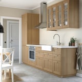 VEDHAMN 2-p door f corner base cabinet set, oak, 25x80 cm