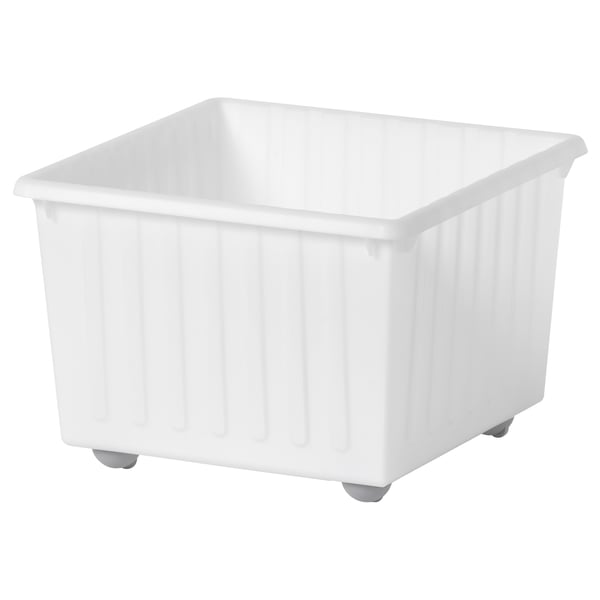 VESSLA Storage crate with castors, white, 39x39 cm